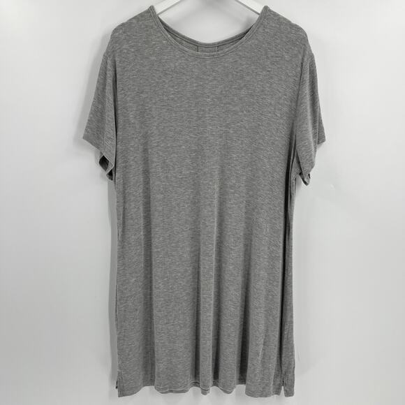 Cozy Earth Bamboo Rib Knit Boyfriend Short Sleeve‎ Sleep Shirt Dress Size Medium - Picture 3 of 11